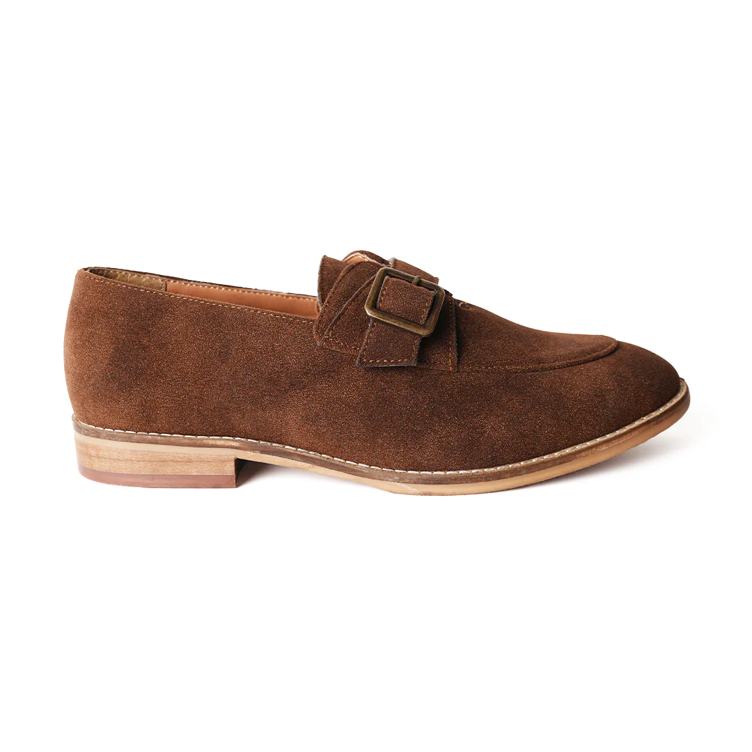 Monkstory Rustic Buckle Slip-Ons - Brown - Image 4