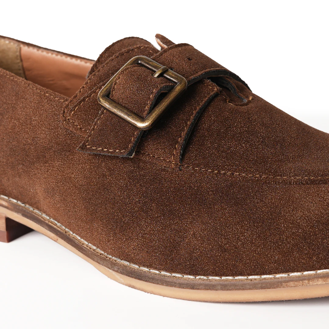 Monkstory Rustic Buckle Slip-Ons - Brown - Image 5
