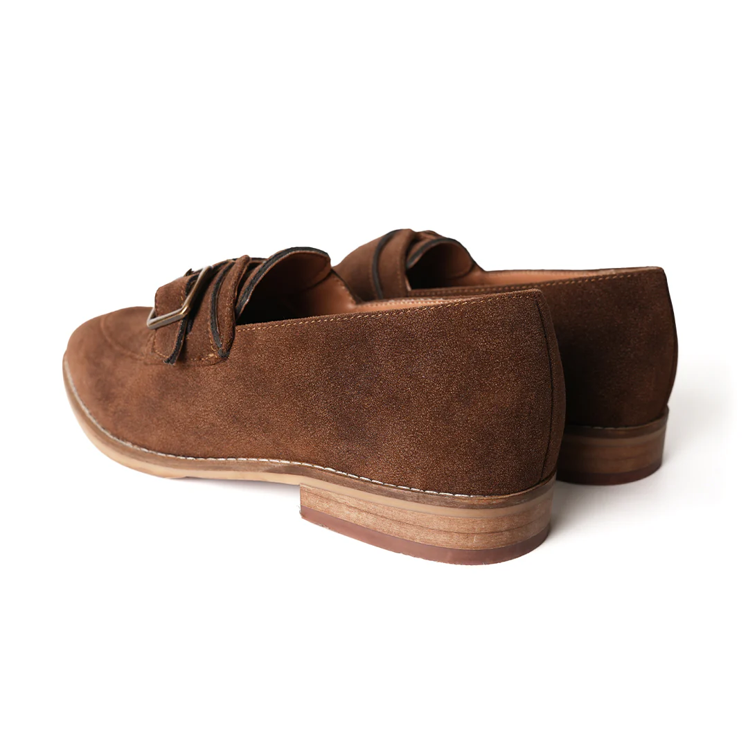 Monkstory Rustic Buckle Slip-Ons - Brown - Image 8