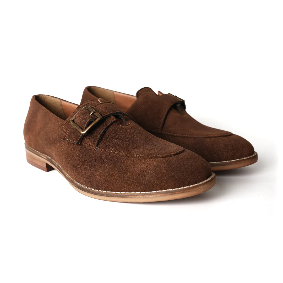Monkstory Rustic Buckle Slip-Ons - Brown - Image 9