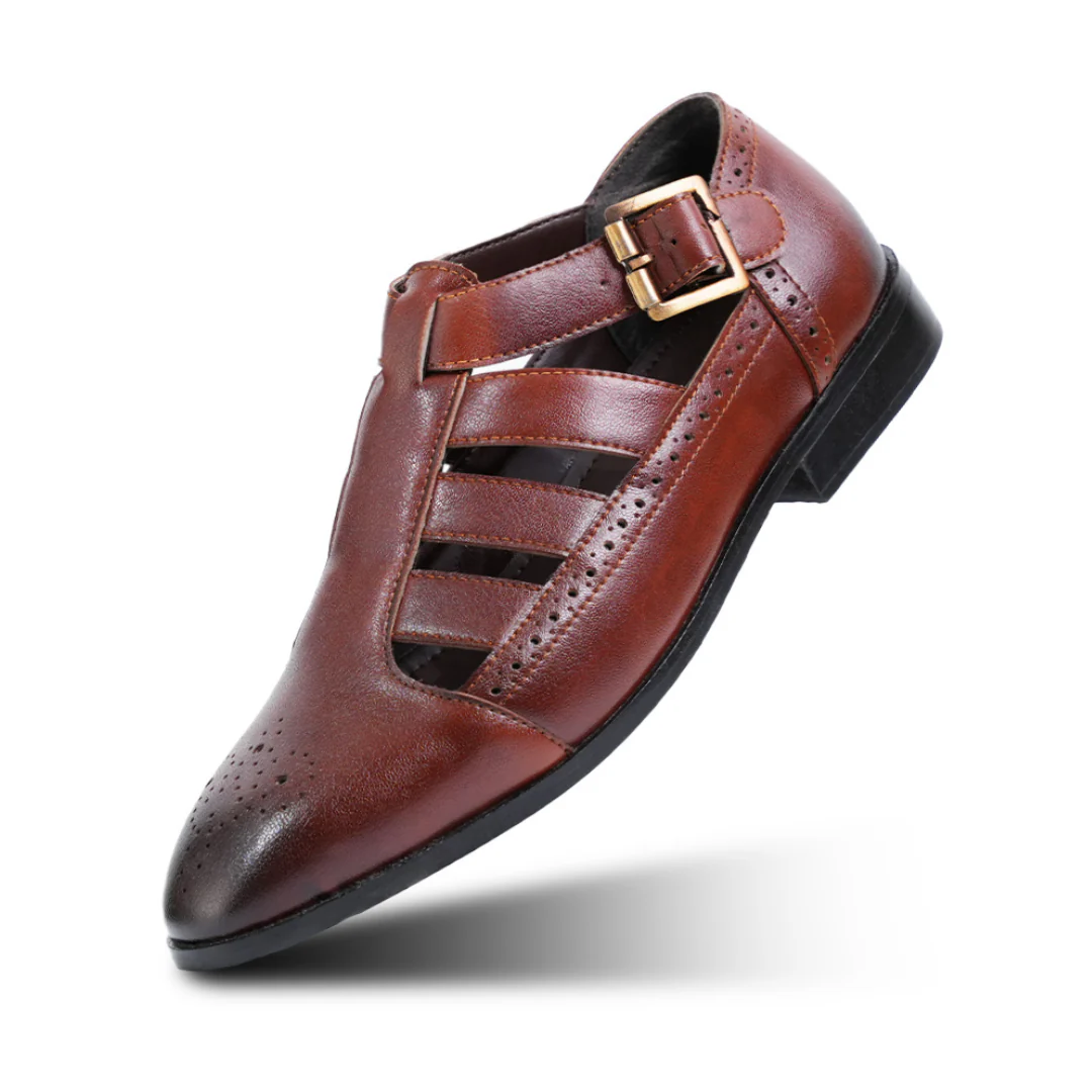 Monkstory Pathani Heritage Sandals - Tan - Image 2