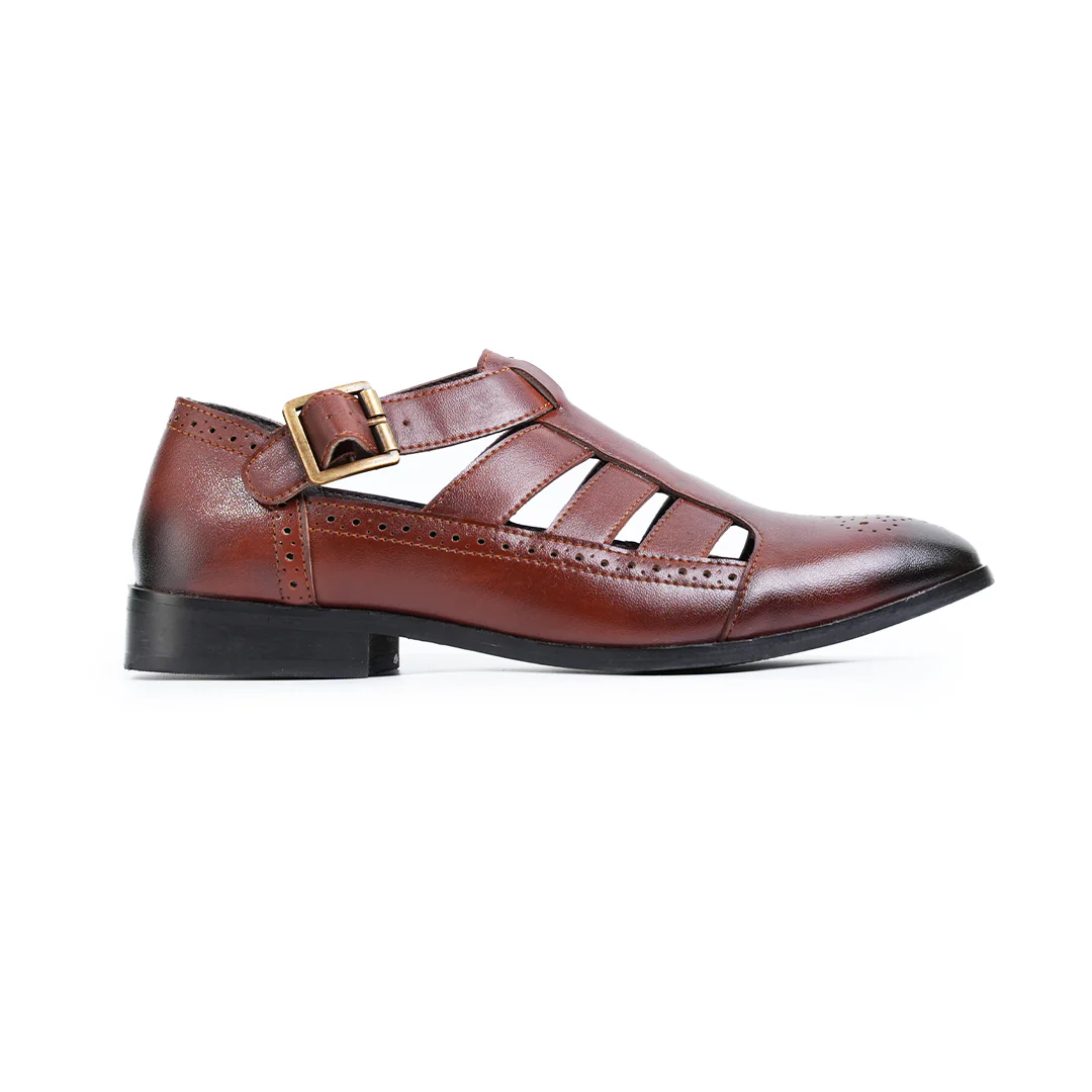 Monkstory Pathani Heritage Sandals - Tan - Image 3