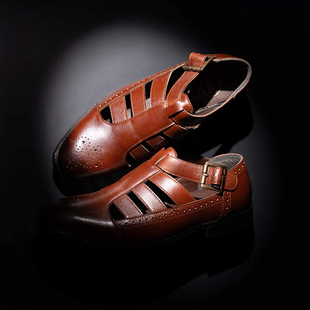 Monkstory Pathani Heritage Sandals - Tan - Image 6