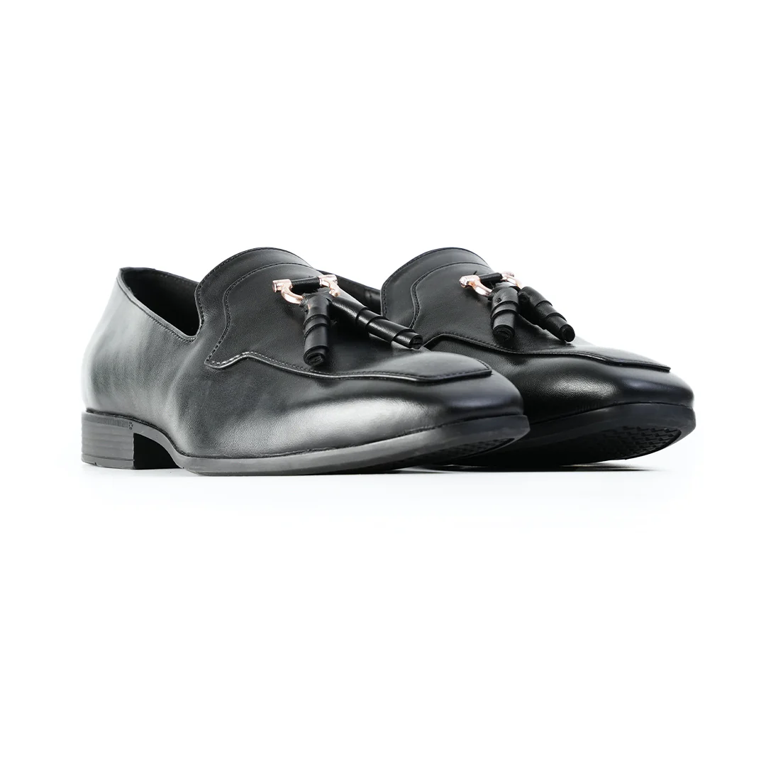 Monkstory Tassel Loafers with Rose-Gold Bit – Black - Image 9