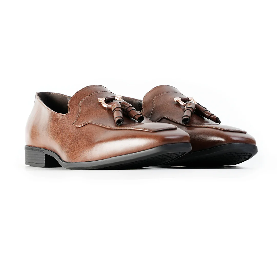Monkstory Tassel Loafers with Rose-Gold Bit – Brown - Image 8