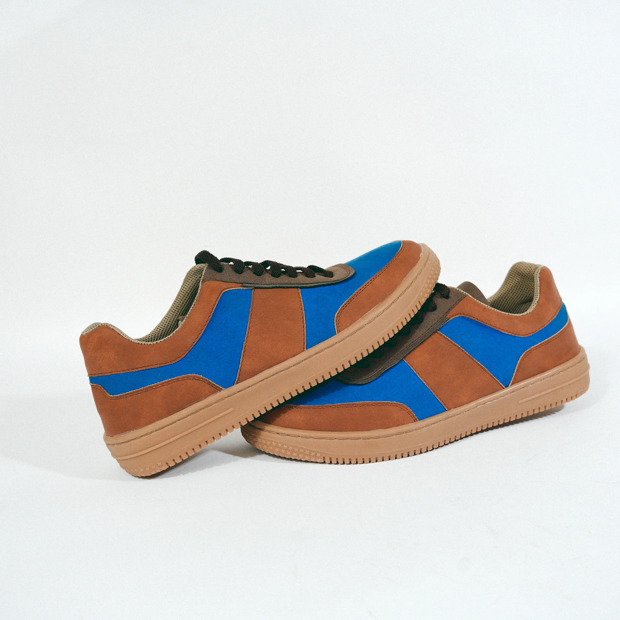 Monkstory Urban Street Sneakers - Blue/Brown - Image 3