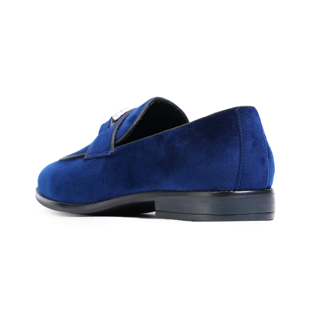 Monkstory Velvet Crystal Bit Loafers – Royal Blue - Image 8