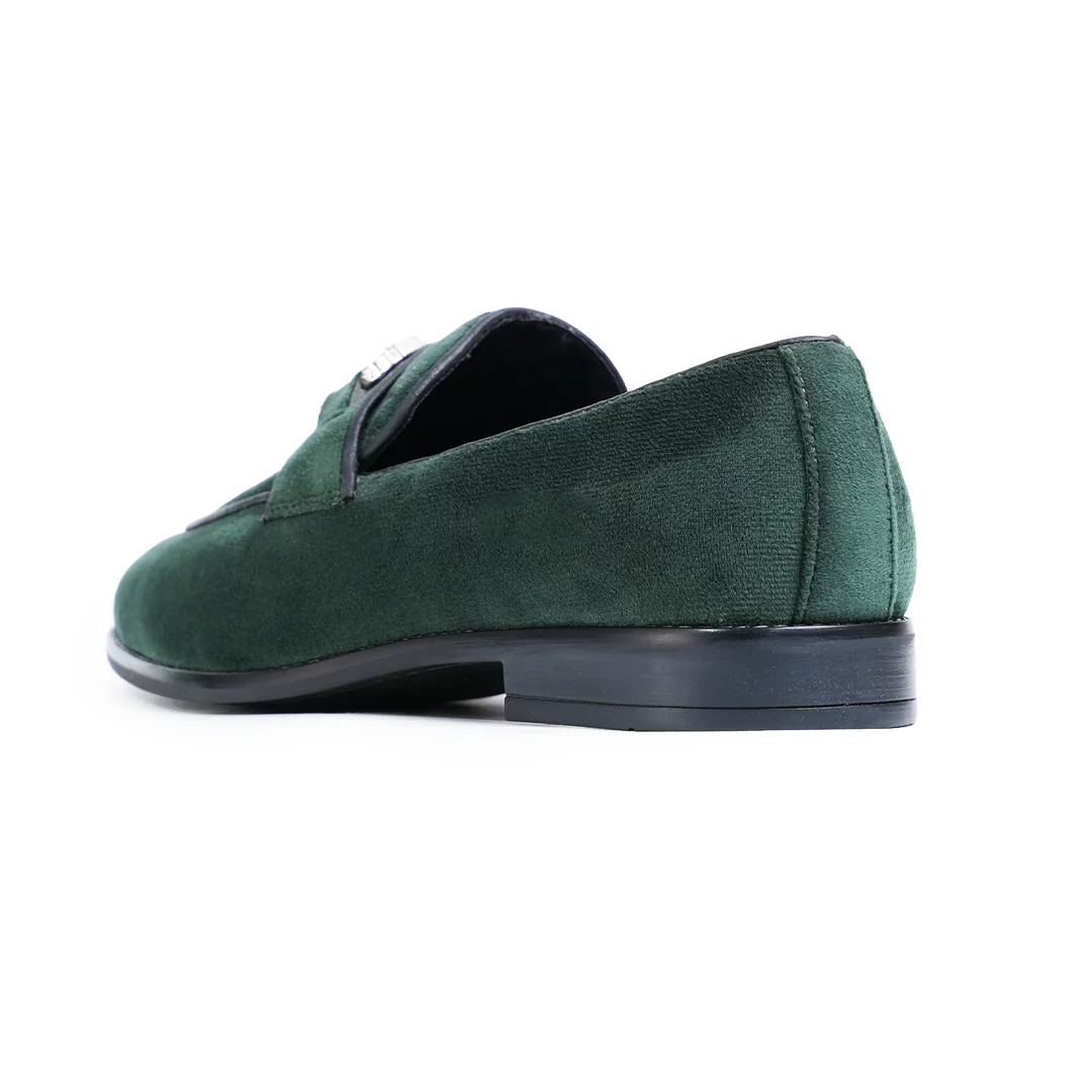 Monkstory Velvet Crystal Bit Loafers – Royal Green - Image 6
