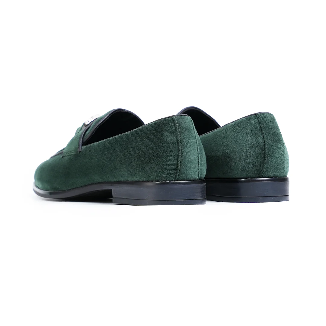 Monkstory Velvet Crystal Bit Loafers – Royal Green - Image 9