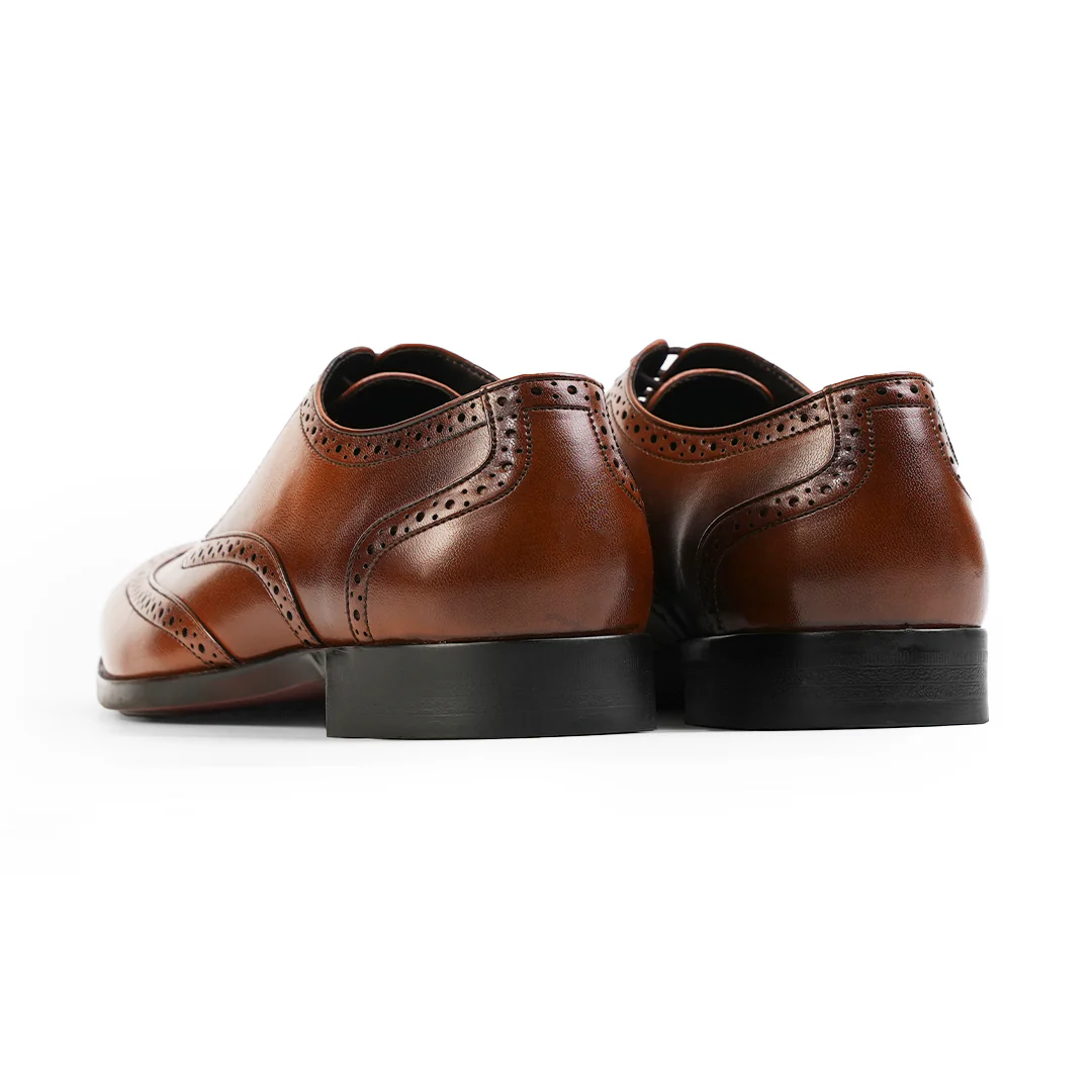 Monkstory Wingtip Oxford Lace-Up Brogues - Rich Tan - Image 12