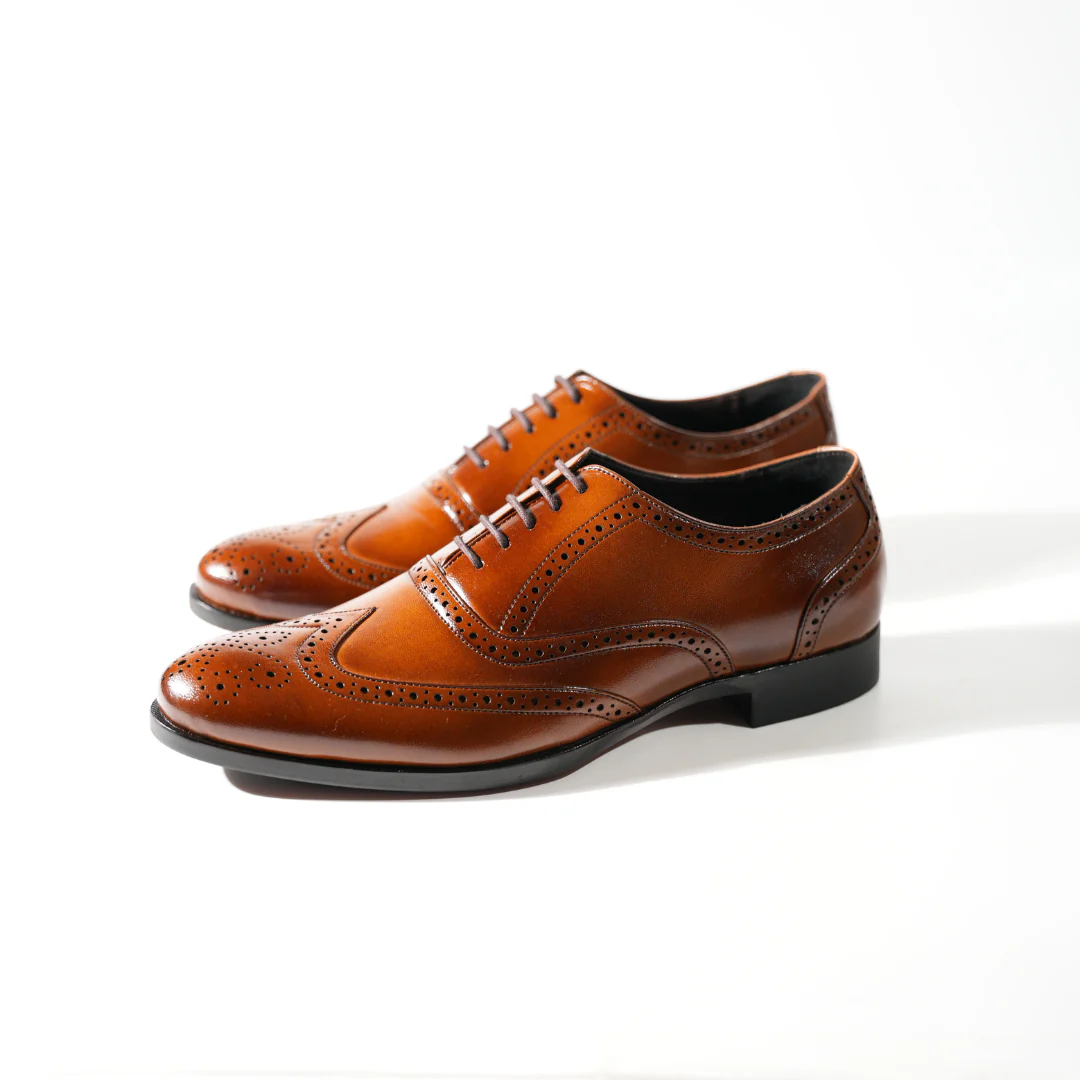 Monkstory Wingtip Oxford Lace-Up Brogues - Rich Tan - Image 4