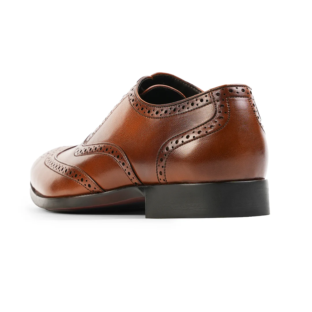 Monkstory Wingtip Oxford Lace-Up Brogues - Rich Tan - Image 9
