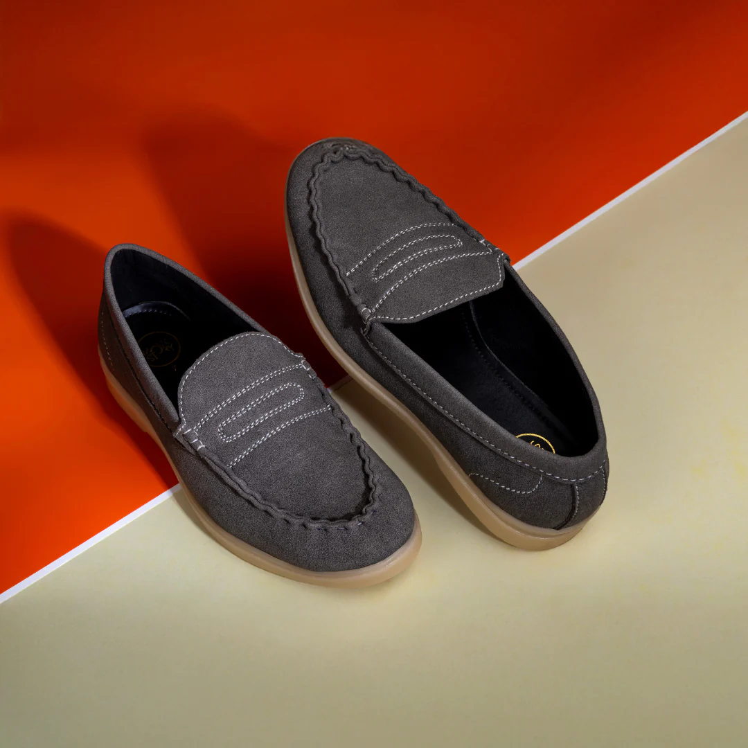 Monkstory Yacht Club Penny Stitch Loafers - Marina Grey - Image 2