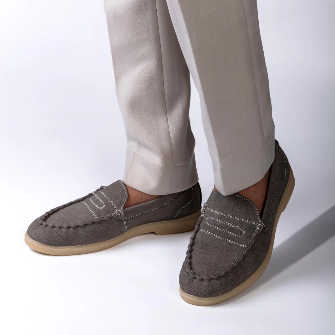 Monkstory Yacht Club Penny Stitch Loafers - Marina Grey - Image 3