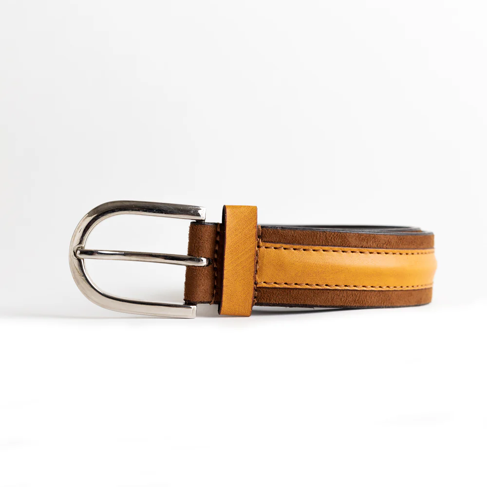 MonkStory Dual Color Classic Mens Belt - Brown / Tan - Image 4