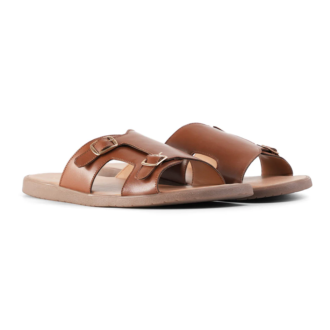 T-Rad Classic Double Monk Strap Sandals - Tan - Image 8