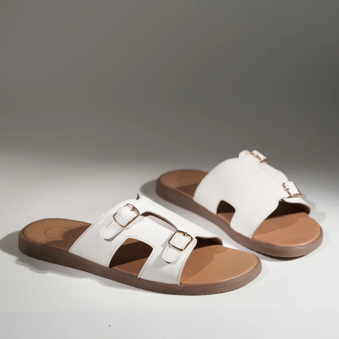 T-Rad Classic Double Monk Strap Sandals - White - Image 4