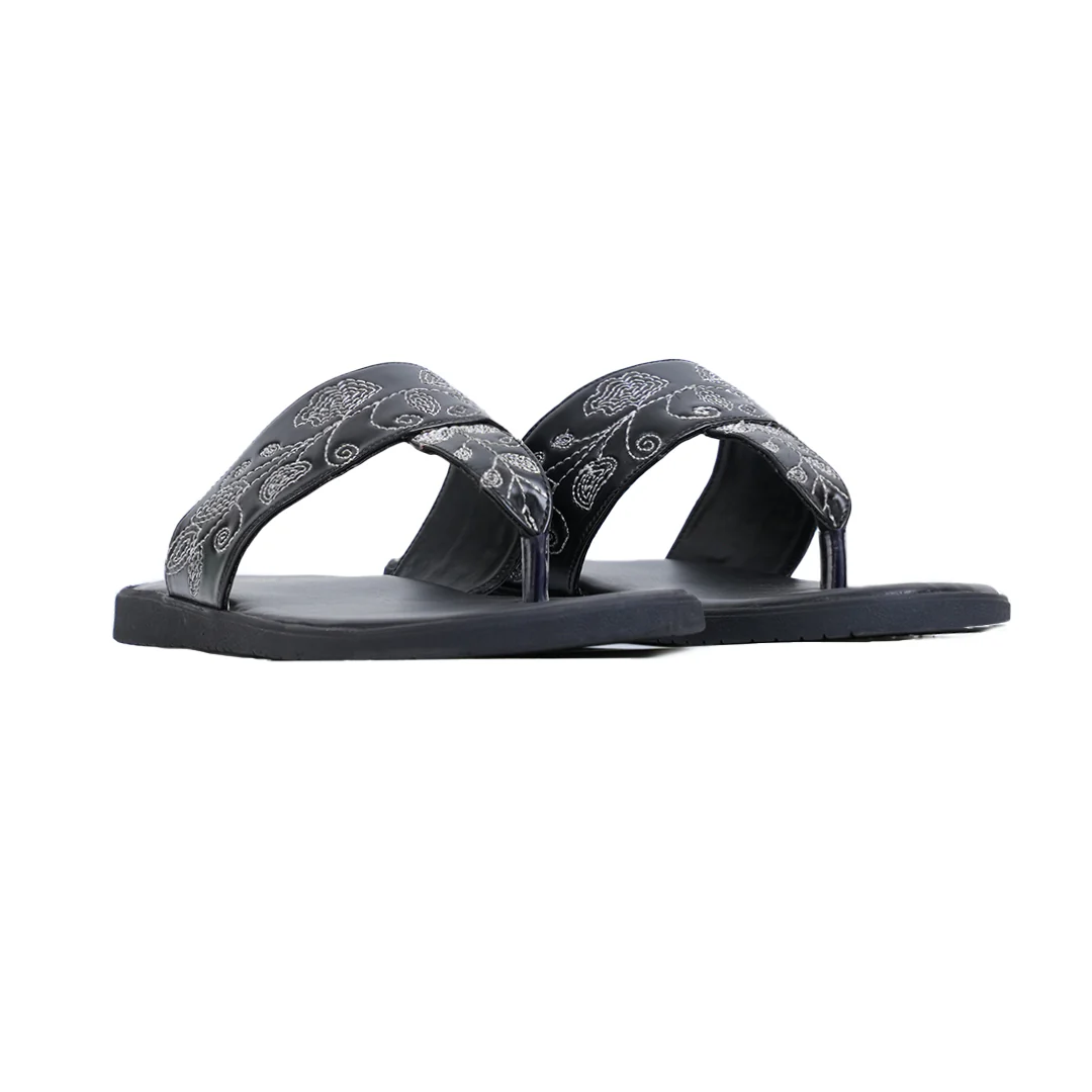 T-Rad Intricate Floral Embroidery Sandals - Black - Image 10