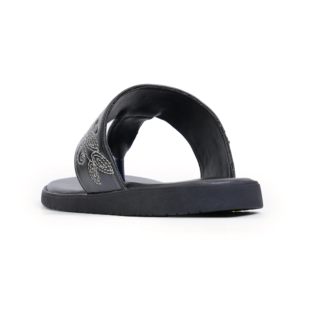T-Rad Intricate Floral Embroidery Sandals - Black - Image 9