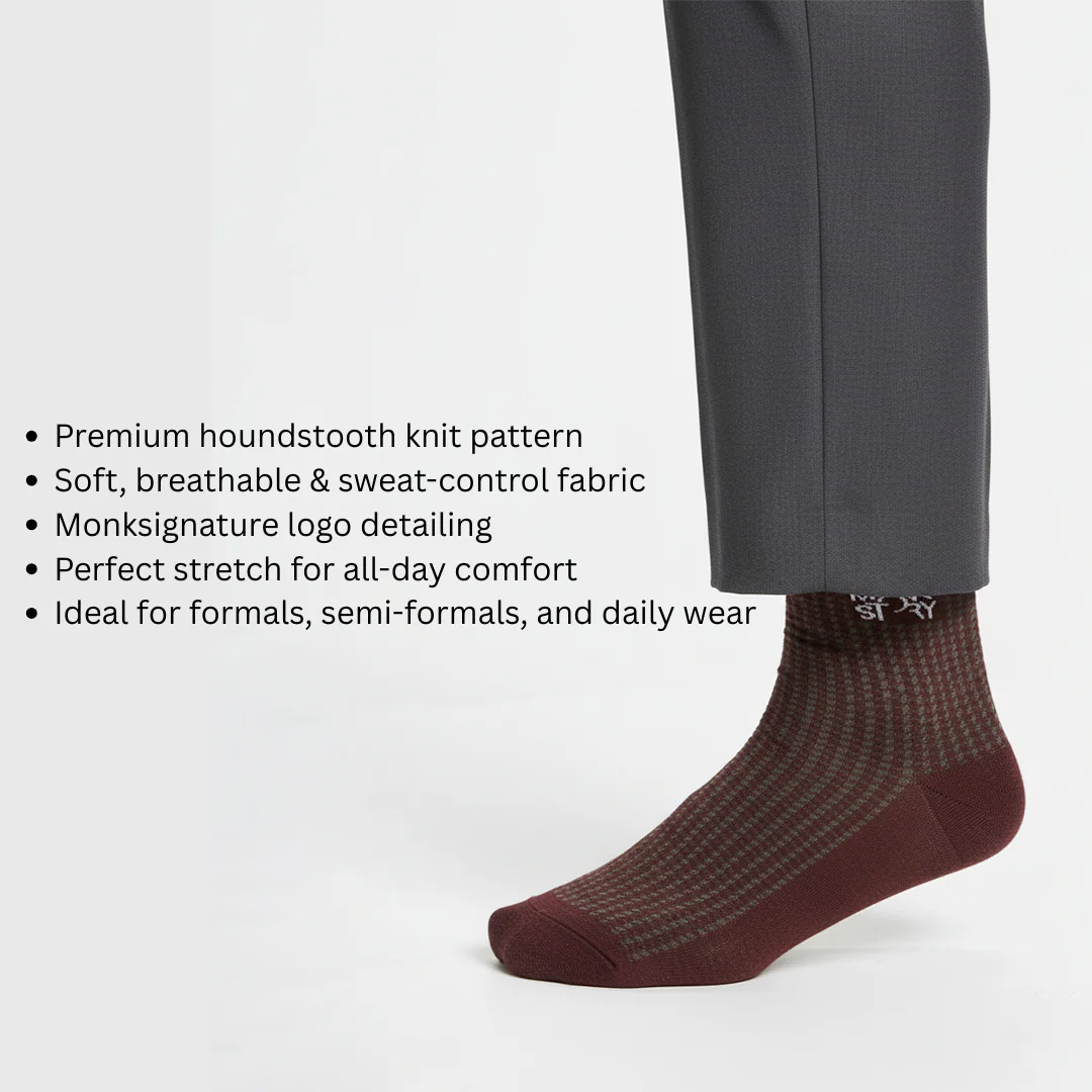 The Everyday Luxury Socks - Houndstooth Edition - MonkSock Set of 3 - Image 5